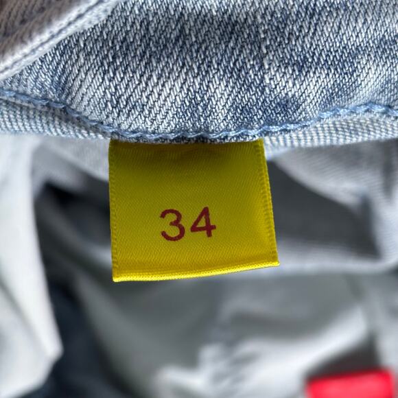 Pheelings Men’s 34 Light Wash Embroidered Denim Jeans Raw Hem - Picture 12 of 12